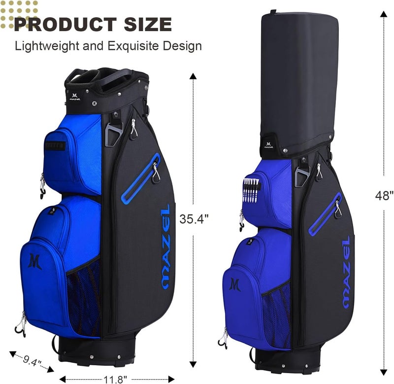 MAZEL Golf Cart Bag with 7-Way Full Length Dividers Top and 9 Pockets,Lightweight Golf Club Bag for Men & Women - Image 5